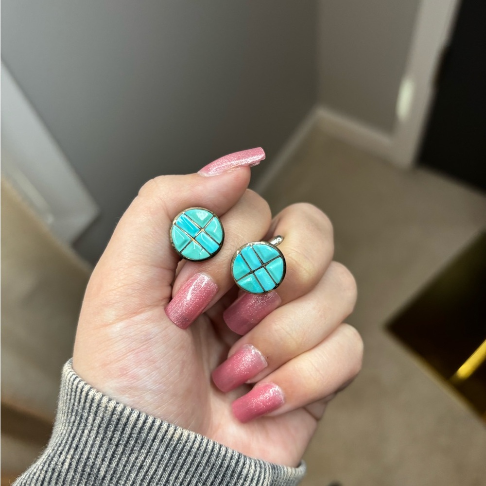 Real turquoise cufflinks